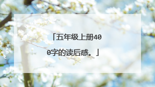 五年级上册400字的读后感。