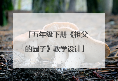 五年级下册《祖父的园子》教学设计