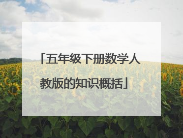 五年级下册数学人教版的知识概括