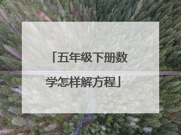 五年级下册数学怎样解方程