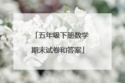 五年级下册数学期末试卷和答案