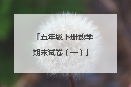 五年级下册数学期末试卷(一)