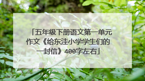 五年级下册语文第一单元作文《给东洼小学学生们的一封信》400字左右