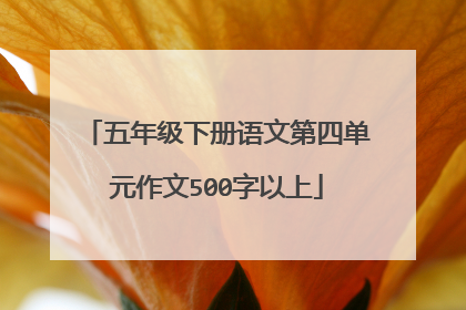 五年级下册语文第四单元作文500字以上