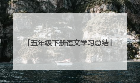 五年级下册语文学习总结