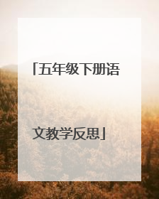 五年级下册语文教学反思