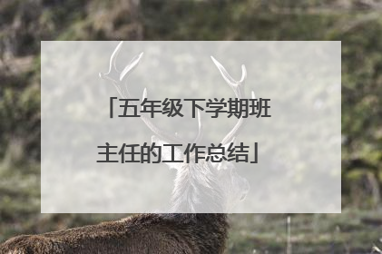 五年级下学期班主任的工作总结