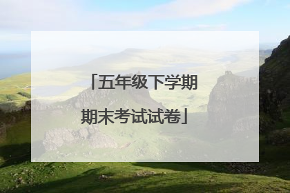 五年级下学期期末考试试卷