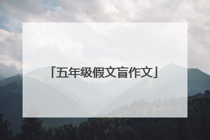 五年级假文盲作文