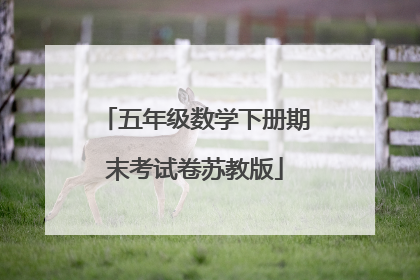 五年级数学下册期末考试卷苏教版