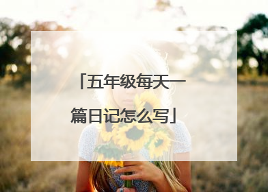 五年级每天一篇日记怎么写