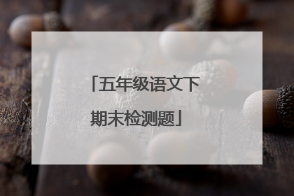 五年级语文下期末检测题
