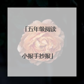 五年级阅读小报手抄报