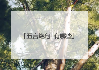 五言绝句 有哪些