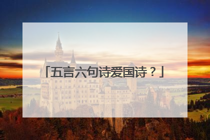 五言六句诗爱国诗?