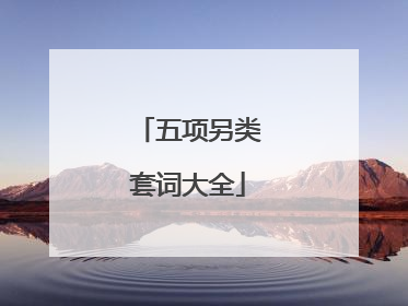 五项另类套词大全