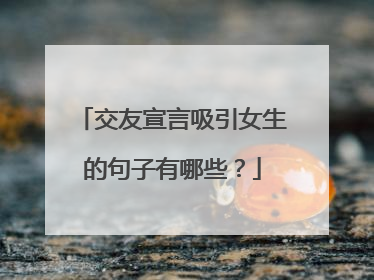 交友宣言吸引女生的句子有哪些?