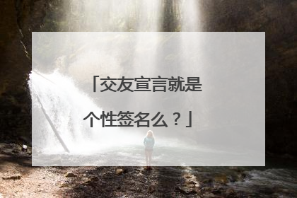 交友宣言就是个性签名么？