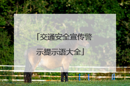 交通安全宣传警示提示语大全