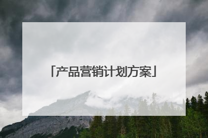 产品营销计划方案