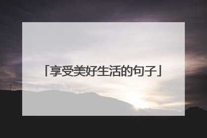 享受美好生活的句子