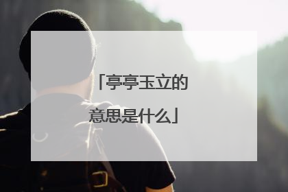 亭亭玉立的意思是什么