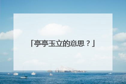 亭亭玉立的意思？