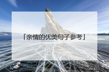 亲情的优美句子参考