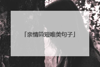 亲情简短唯美句子
