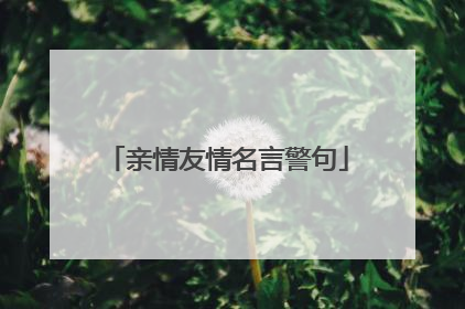 亲情友情名言警句