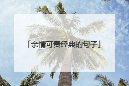 亲情可贵经典的句子