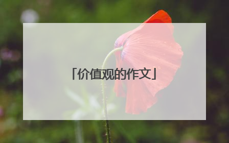 价值观的作文