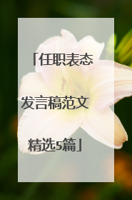 任职表态发言稿范文精选5篇