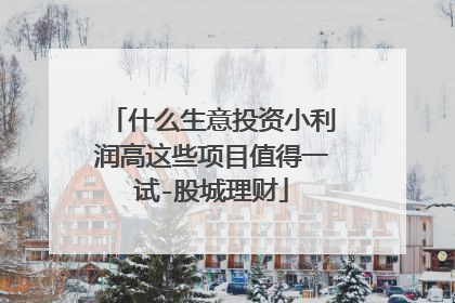 什么生意投资小利润高这些项目值得一试-股城理财