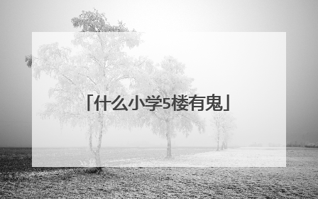 什么小学5楼有鬼