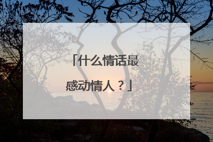 什么情话最感动情人？