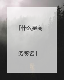 什么是商务签名