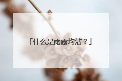 什么是雨露均沾？