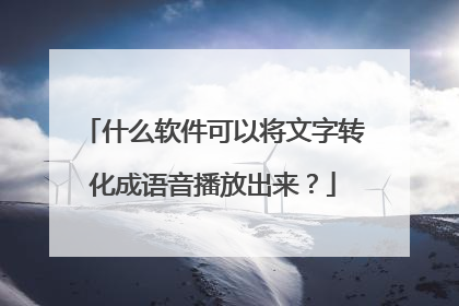 什么软件可以将文字转化成语音播放出来？