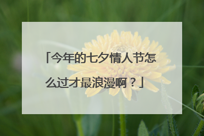 今年的七夕情人节怎么过才最浪漫啊?