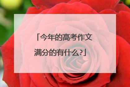 今年的高考作文满分的有什么?