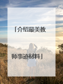 介绍最美教师事迹材料