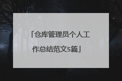 仓库管理员个人工作总结范文5篇