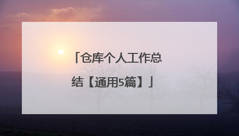 仓库个人工作总结【通用5篇】