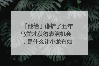 他给于谦铲了五年马粪才获得表演机会，是什么让小龙有如此的毅力?