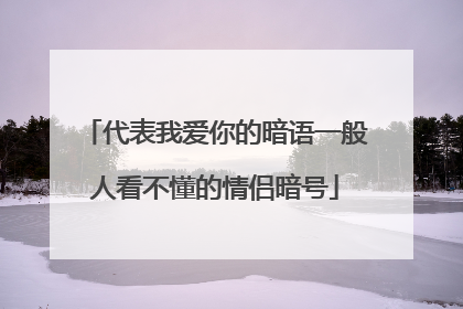 代表我爱你的暗语一般人看不懂的情侣暗号