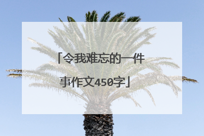 令我难忘的一件事作文450字