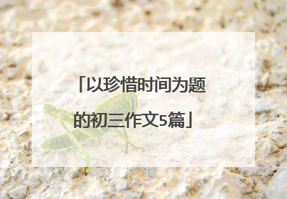 以珍惜时间为题的初三作文5篇