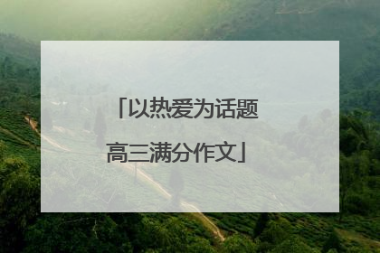 以热爱为话题高三满分作文