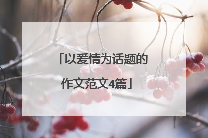 以爱情为话题的作文范文4篇
